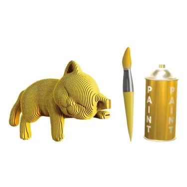 Chaton dormant - Puzzle sculpture 3D en carton - Cartonic