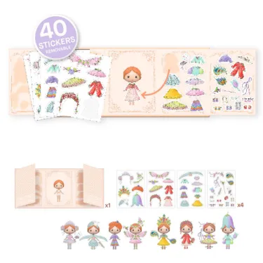 Vestiaire de Lilyruby, autocollants repositionnables tinyly DJECO 6981