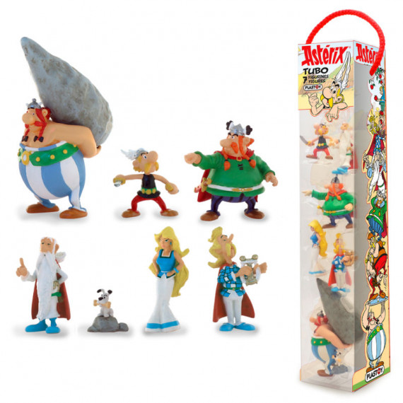 Tubo ASTERIX Village - 7 figurines PLASTOY