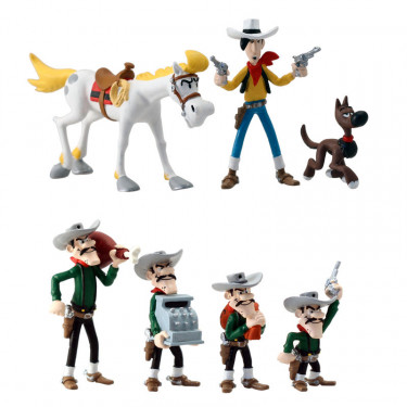 Tubo LUCKY LUKE - 7 figurines PLASTOY