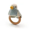 Anneau de dentition "Mésange bleue" en crochet en coton bio The veggy toys