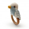 Anneau de dentition "Mésange bleue" en crochet en coton bio The veggy toys