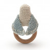 Anneau de dentition "Mésange bleue" en crochet en coton bio The veggy toys