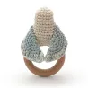 Anneau de dentition "Mésange bleue" en crochet en coton bio The veggy toys