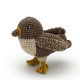 Hochet Oiseau marron en crochet en coton bio - Myum -The veggy toys