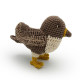 Hochet Oiseau marron en crochet en coton bio - Myum -The veggy toys