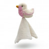 Doudou mésange rose en coton bio - The veggy toys