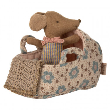Couffin pour bébé souris Maileg - Rose