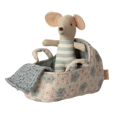 Couffin pour bébé souris Maileg - Bleu