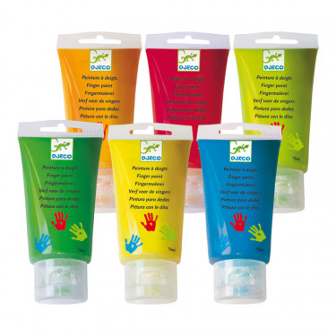6 tubes de peinture à doigts pour enfant DJECO 8860
