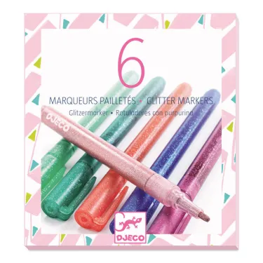 6 marqueurs pailletés DJECO 8877