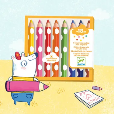 8 crayons de couleur pour les petits DJECO 9004