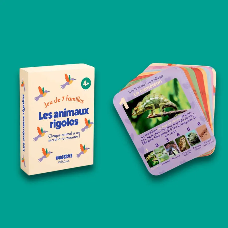 Les animaux rigolos - Jeu de 7 familles OBSERVE Edition