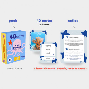Imagier Mers & Océans - Sous l'Océan - 40 Cartes Flash OBSERVE Edition