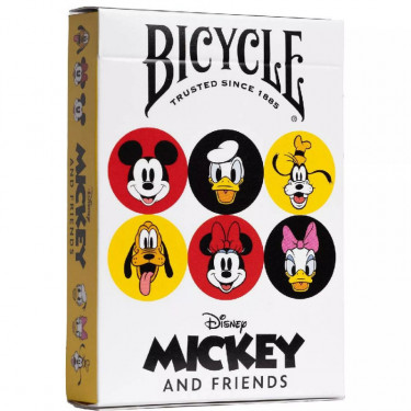 Jeu de 54 cartes à jouer Disney Classic Mickey et ses amis Bicycle