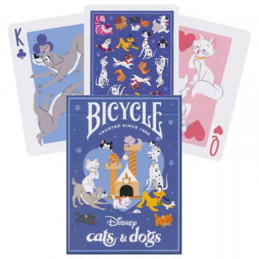 Jeu de 54 cartes à jouer Chats et Chiens Disney - Bicycle