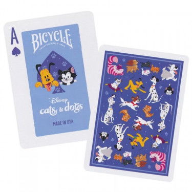 Jeu de 54 cartes à jouer Chats et Chiens Disney - Bicycle