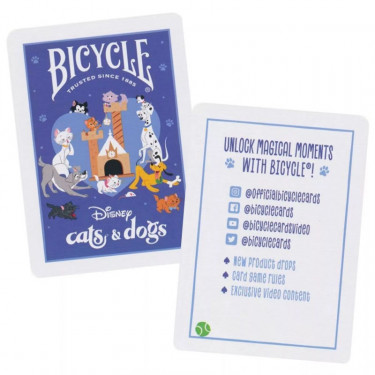 Jeu de 54 cartes à jouer Chats et Chiens Disney - Bicycle