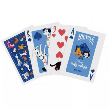 Jeu de 54 cartes à jouer Chats et Chiens Disney - Bicycle