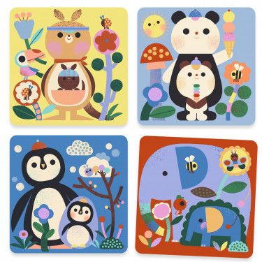 Coloriages magiques à l'eau "Coucou caché maman-bébé du monde" DJECO 0952