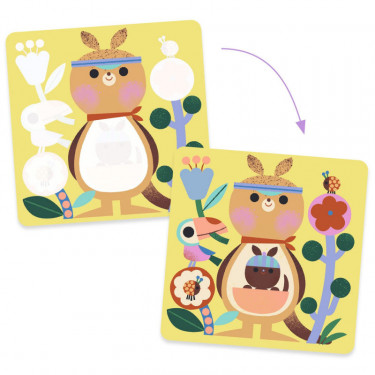 Coloriages magiques à l'eau "Coucou caché maman-bébé du monde" DJECO 0952