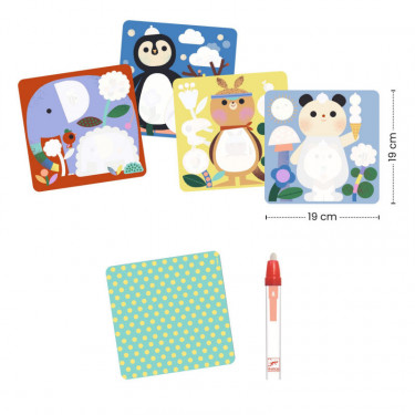 Coloriages magiques à l'eau "Coucou caché maman-bébé du monde" DJECO 0952