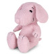 Peluche Snoopy assis en velours côtelé rose pastel - 19cm