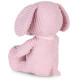 Peluche Snoopy assis en velours côtelé rose pastel - 19cm