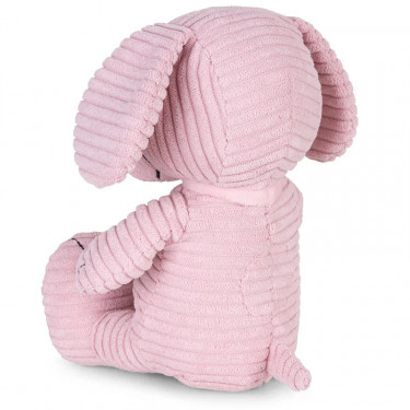 Peluche Snoopy assis en velours côtelé rose pastel - 19cm