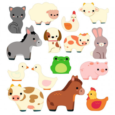 Stickers animaux de la ferme DJECO