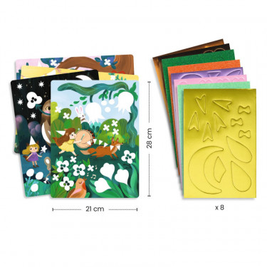 contenu Collage de mousses Fêtes scintillantes DJECO 0067