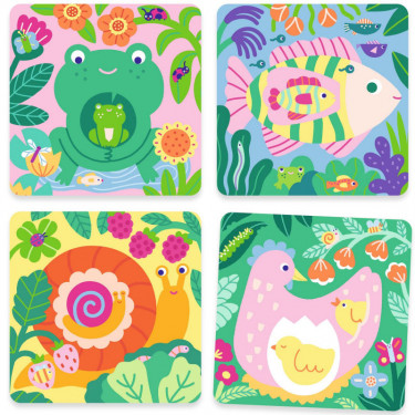 Coloriages magiques à l'eau "Coucou caché maman-bébé du jardin" DJECO 0953