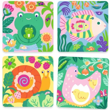 Coloriages magiques à l'eau "Coucou caché maman-bébé du jardin" DJECO 0953