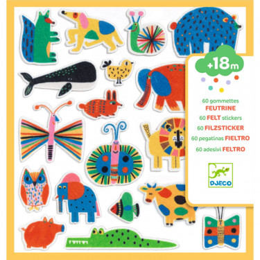 gommettes en feutrine Des animaux partout DJECO 0950