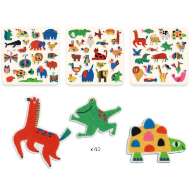 gommettes en feutrine Des animaux partout DJECO 0950