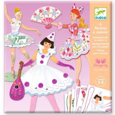 6 Pantins à colorier Tutus DJECO 9649