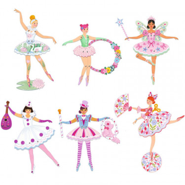 6 Pantins à colorier Tutus DJECO 9649