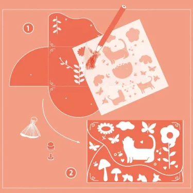 Pochettes assorties à créer "Joyeux amis" DIY DJECO 7964