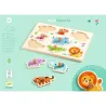 Puzzle d'encastrement en bois "Hippo'n'Co" DJECO 1123