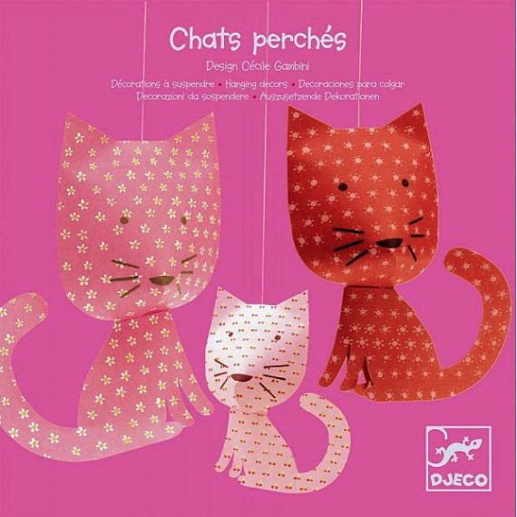 Chats perchés, décorations à suspendre DJECO 4955 Chats perchés, décorations à suspendre DJECO 4955