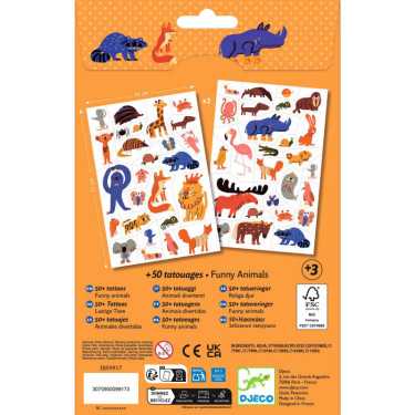 Tatouages 'Funny Animals' DJECO 9917