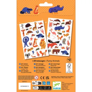Tatouages 'Funny Animals' DJECO 9917