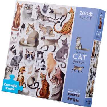 Puzzle 'Races de chats populaires' 200 pcs CROCODILE CREEK
