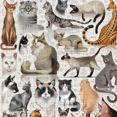 Puzzle 'Races de chats populaires' 200 pcs CROCODILE CREEK