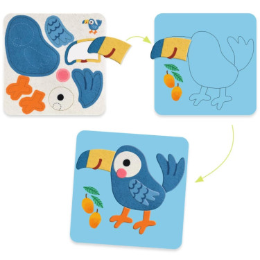 Tableaux de feutrine 'Animaux tout doux' DJECO 0047