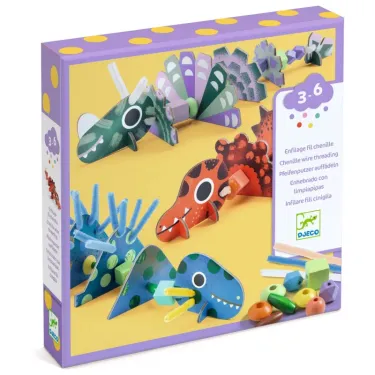 Jeu d'enfilage Terribles dinos DJECO 0083 - Jouets et Merveilles
