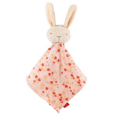 Doudou lapin SIGIKID 31274 / tissu rose à fleurs