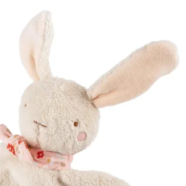 Doudou lapin blanc SIGIKID 31273 - tissu éponge - vue de la tête du lapin