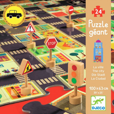 Puzzle circuit de voitures 'La ville' DJECO 7161