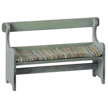 Banc en bois vintage avec coussin pour souris Maileg